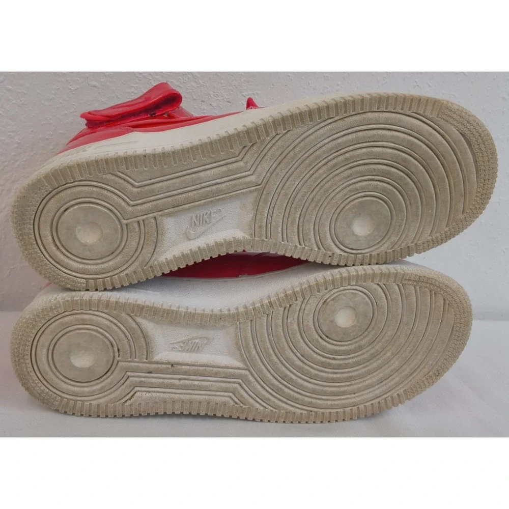 Nike Airforce 1 Sneakers High Patent Red Sparkle Men's 8.5 D 2018 #W5265
